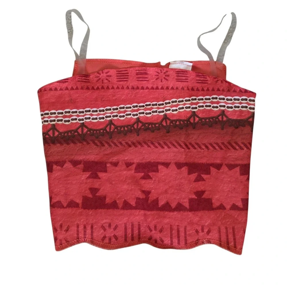 Disney Moana Costume Set Jakks Pacific Tribal Print Girls Size 4-6X Red - Picture 9 of 16